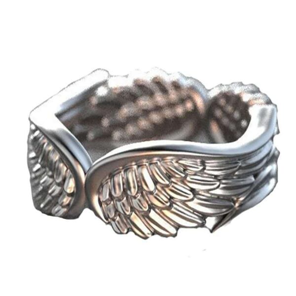 Angelic angels wings ring silver men women jewelry - Image 2