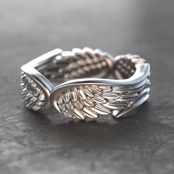 Angelic angels wings ring silver men women jewelry