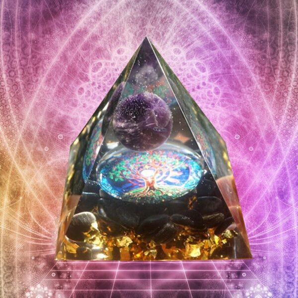 Tiger Eye Orgone Pyramid EMF Protection Energy Orgonite - Image 5