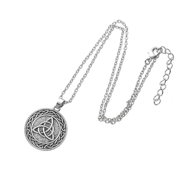 Silver triquetra pendant wiccan necklaces - Image 2