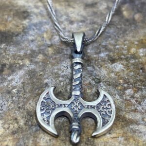 Silver Axe Viking Pendant Necklace