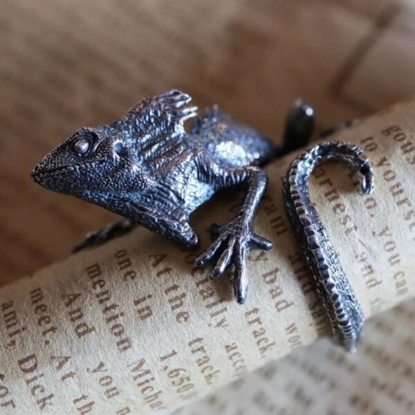 Lizard Silver Mens Ring Rock Rings Animal Rings - Image 2