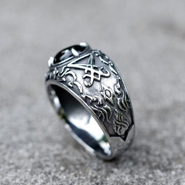 Vintage Lucifer Satan Punk Rock Personality Religion Jewelry Gift - Image 4