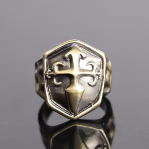 Guardian Archangel Shield Cross Protection Ring From Hex Curse Evil