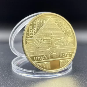 Pharaoh of Egypt Gold Coin 1931 Tutankhamen Pyramid Commemorative Medal Souvenir Gift