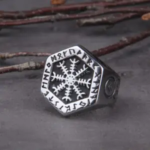 Loli Nordic Compass Ring for Men – Viking Vegvisir Ring for Protection, Guidance & Spiritual Awakening