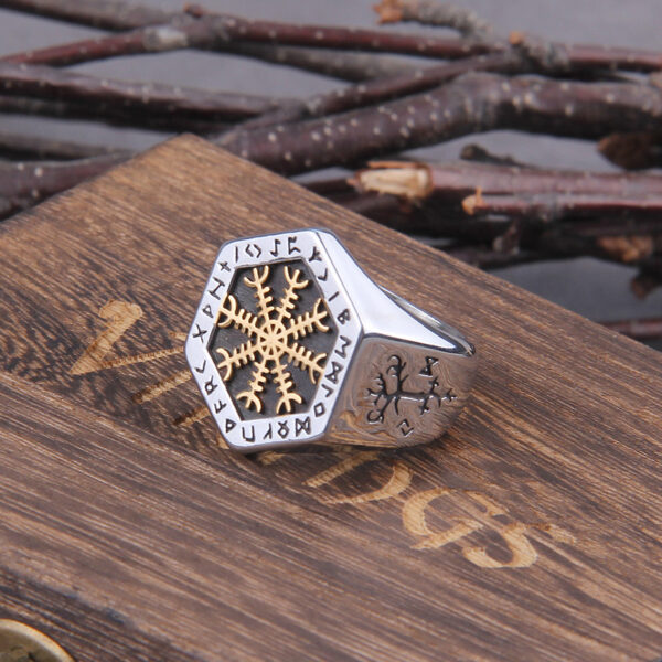 Loli Nordic Compass Ring for Men – Viking Vegvisir Ring for Protection, Guidance & Spiritual Awakening - Image 2
