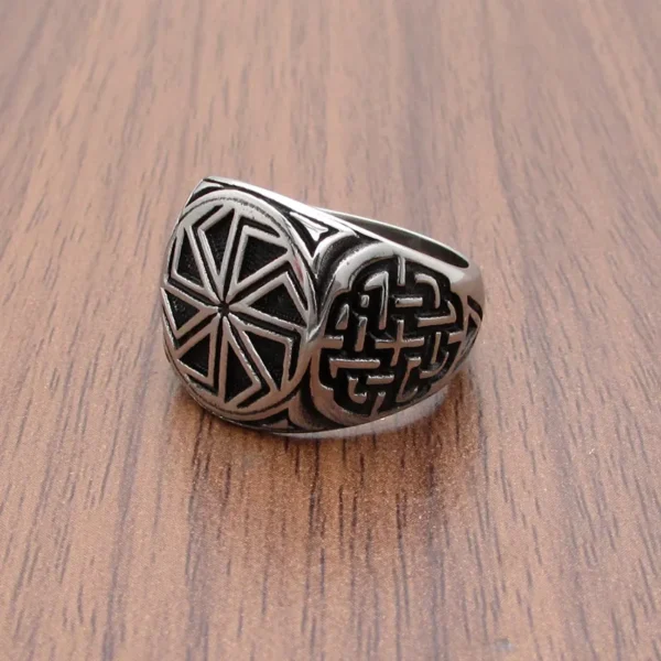 Nordic Kolovrat Ring – Viking Sun Wheel Symbol of Strength, Prosperity & Protection - Image 3