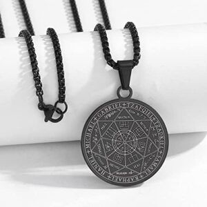 Seven Archangels Pendant Necklace – Protection Amulet 24 Inch Black
