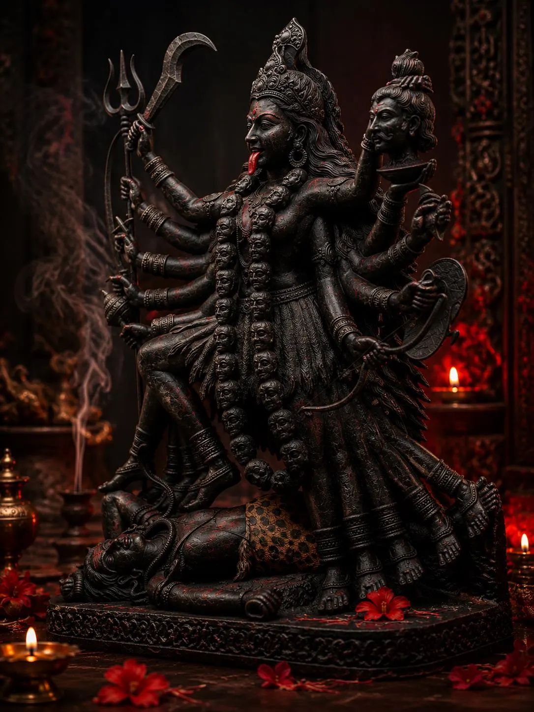 Hindu Goddess Kali Meditation Statue