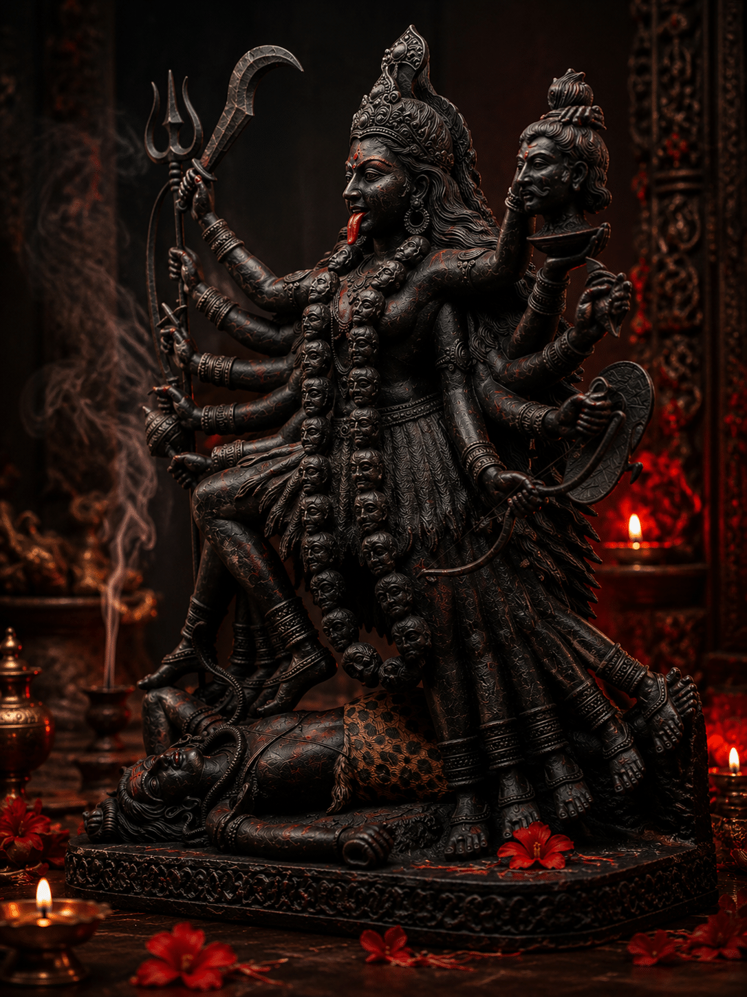 Goddess Kali Statue 5 Inch Black Resin Sculpture Hindu Goddess Idol for Home Altar Meditation & Spiritual Décor - Image 3