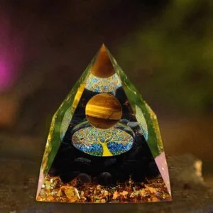 Tiger Eye Orgone Pyramid EMF Protection Energy Orgonite