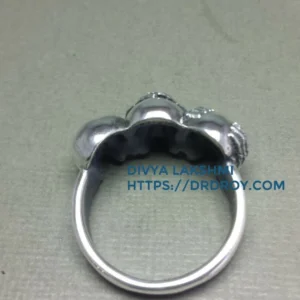 Hear No Evil See No Evil Speak No Evil Skull Ring – Sterling Silver Gothic Biker Ring