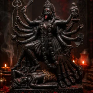 Goddess Kali Statue | 5 Inch Black Resin Hindu Sculpture for Spiritual Altar Decor & Meditation Space