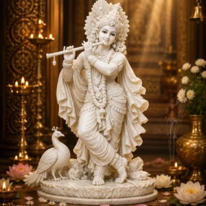 Lord Krishna Statue 5 Inch | 3D Printed Hindu God Sculpture For Decor